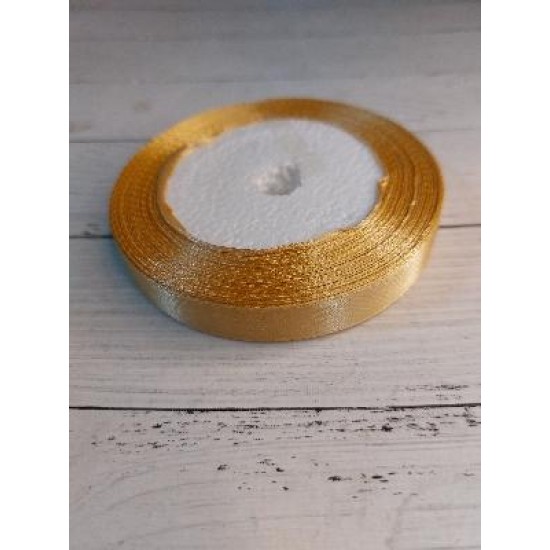 Лента атласная однотонная 1.2 см*25 ярдов цв. бежевый, цена за катушку